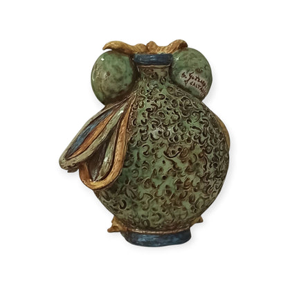 gufo in maiolica siciliana di caltagirone