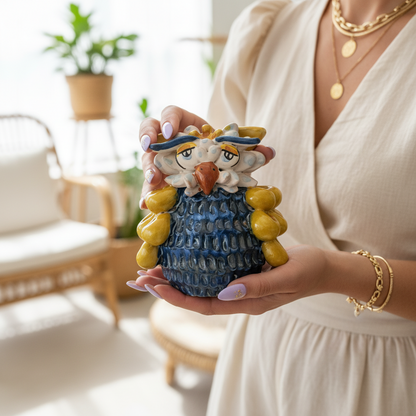 Sicilian Ceramic Owl from Caltagirone - Various Decorations