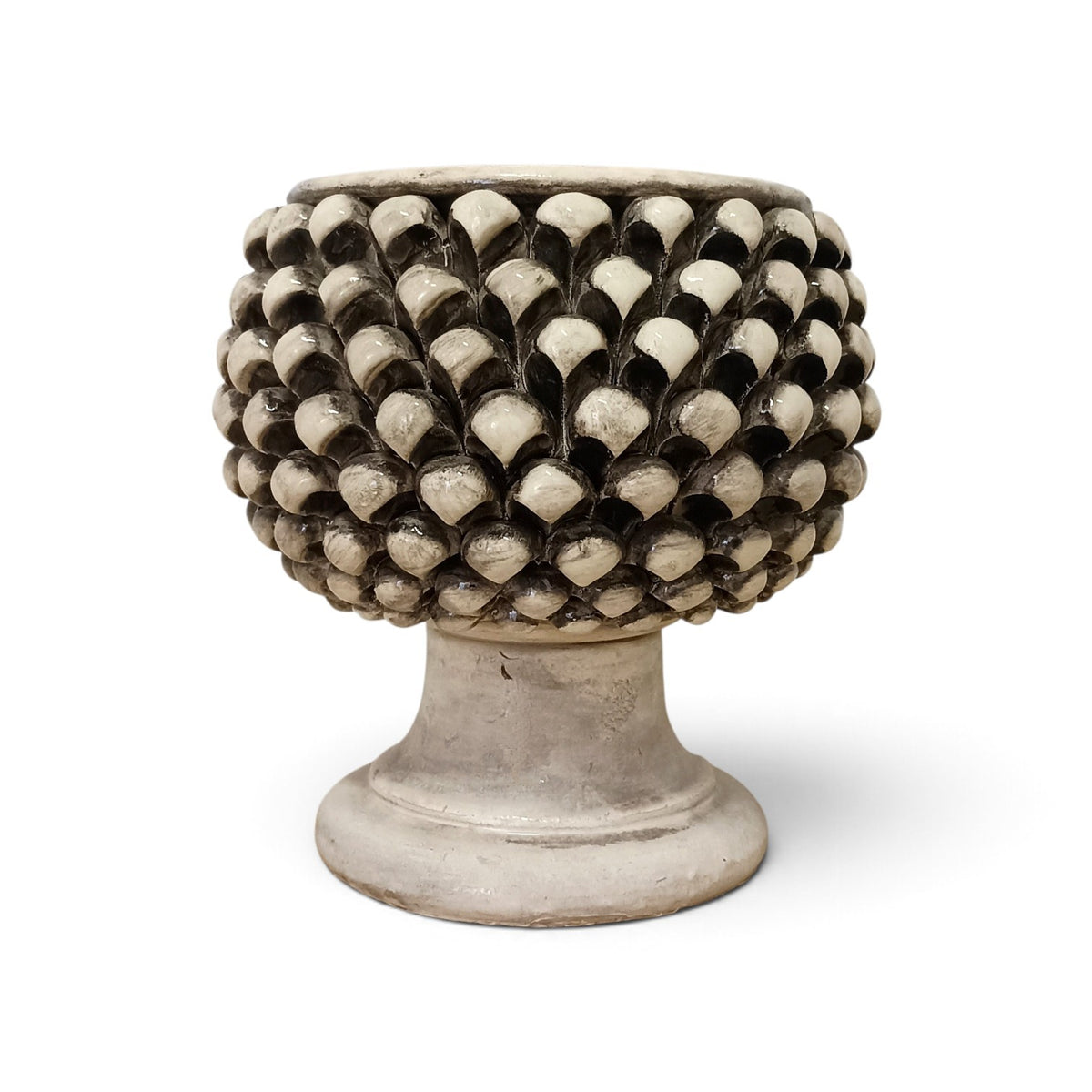 half pine cone planter in sicilian ceramic