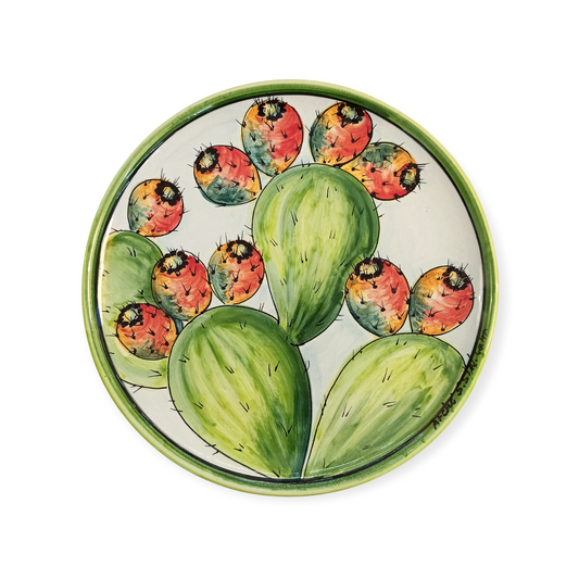piatto ceramica siciliana decorato a mano