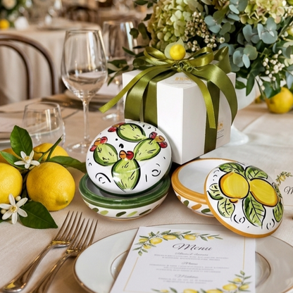 hand-decorated Sicilian ceramic favor