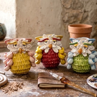 ceramic owls made in italy