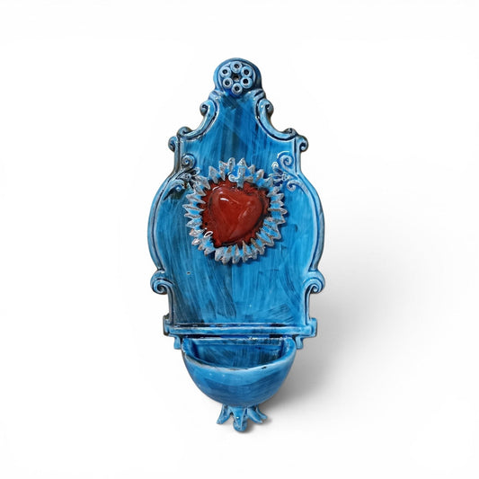 majolica holy water font