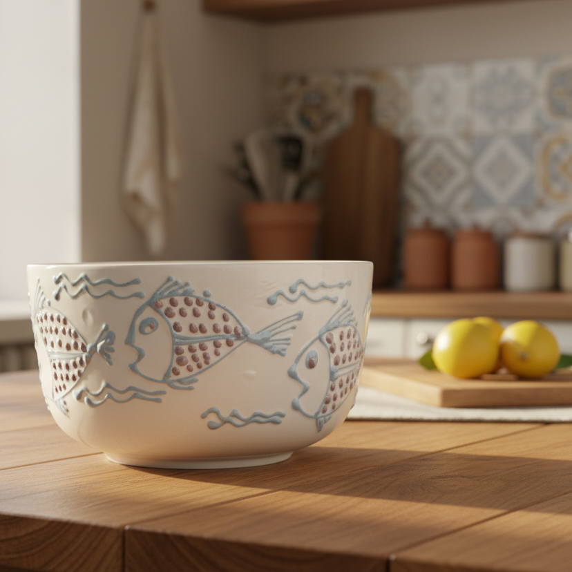 insalatiera decorata in ceramica