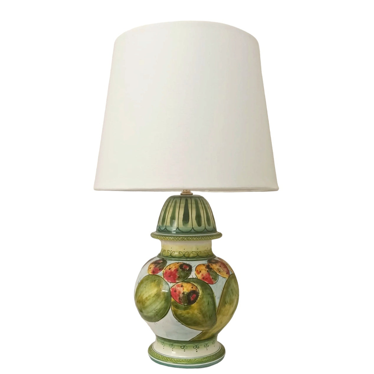 Lume decorato a mano in ceramica di Sicilia