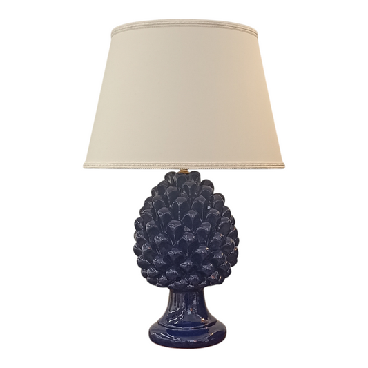 Lume ceramica pigna blu