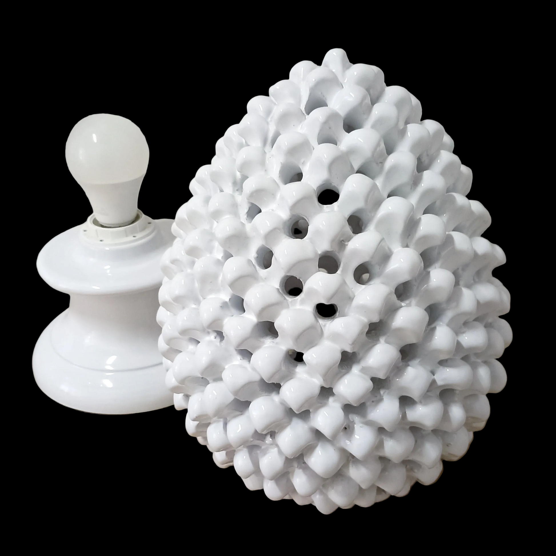 lampada artigianale bianca