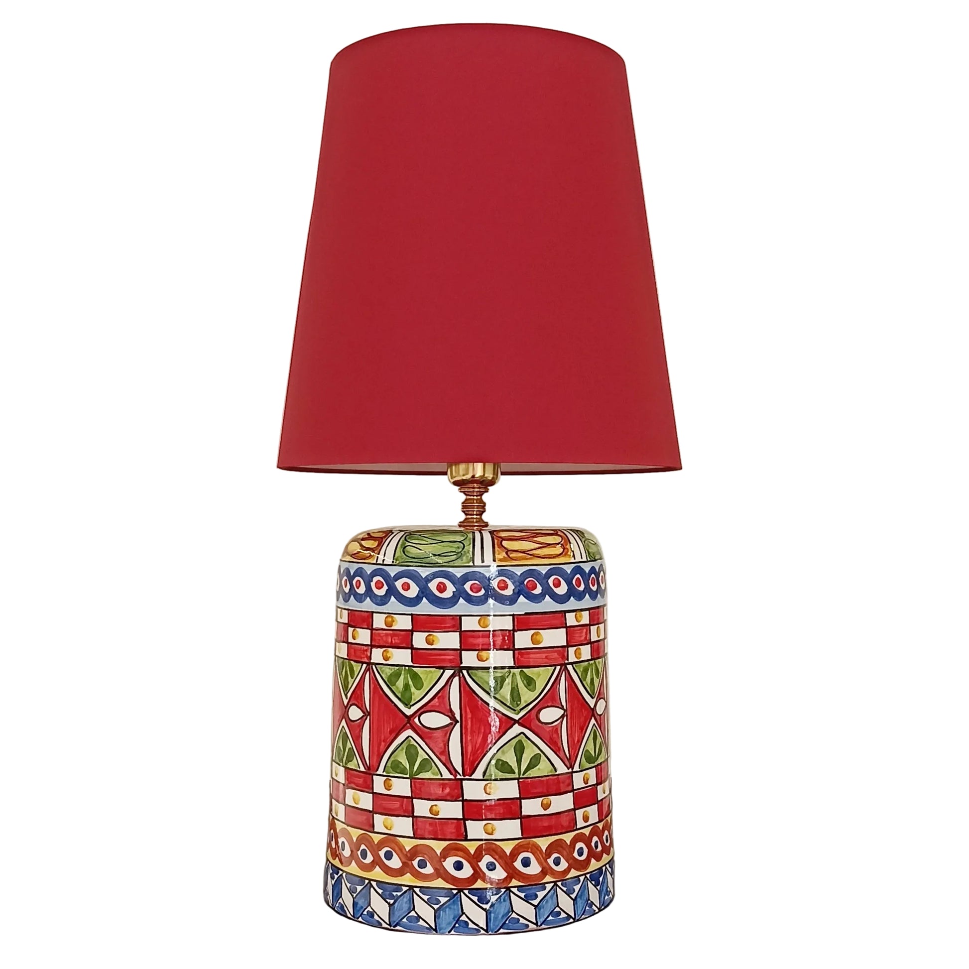 lampada siciliana da tavolo colorata