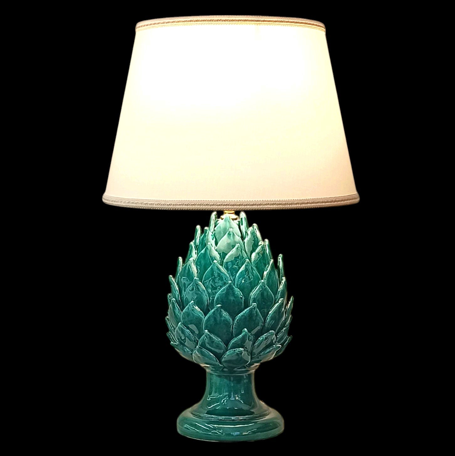 lume carciofo in ceramica siciliana