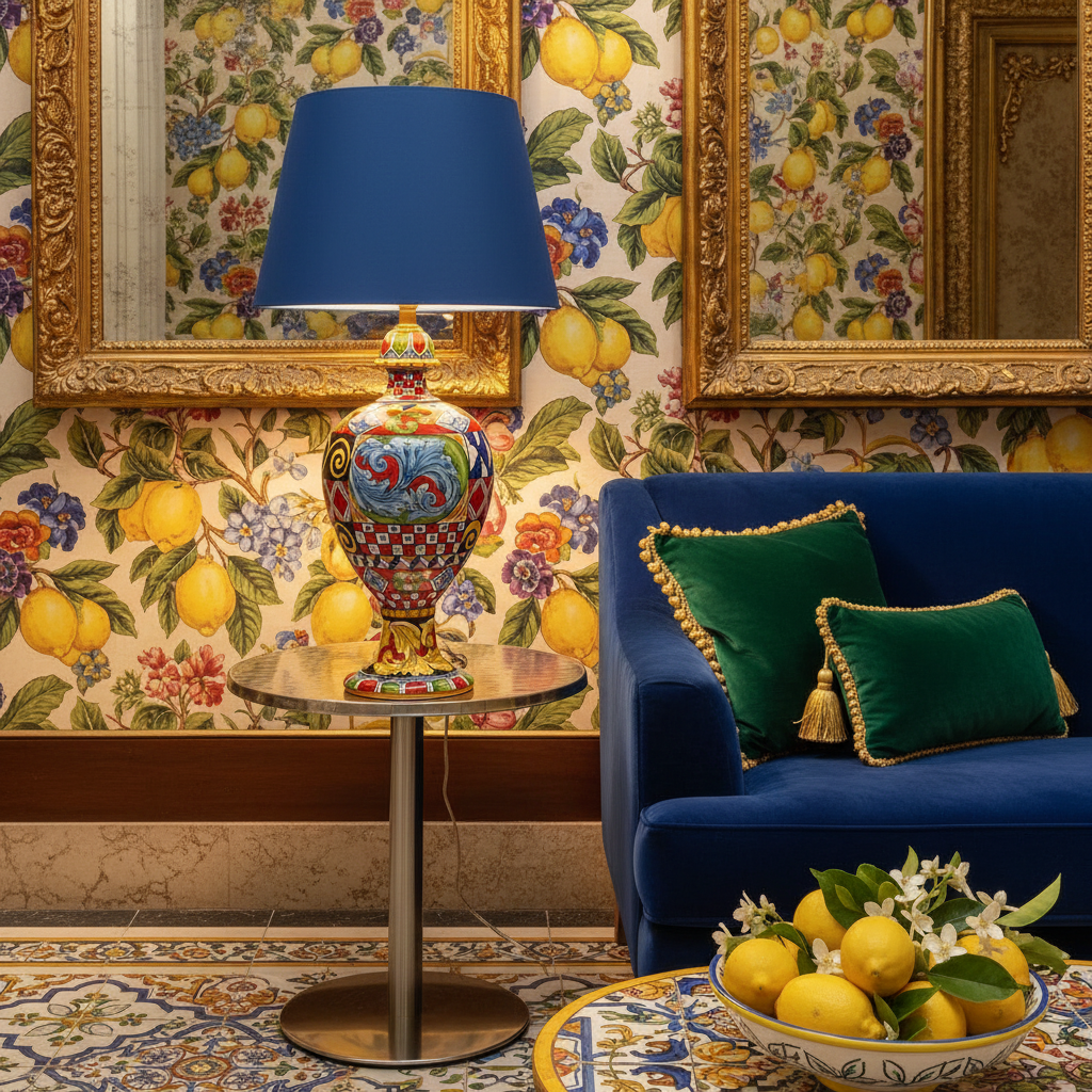 lampada siciliana in maiolica