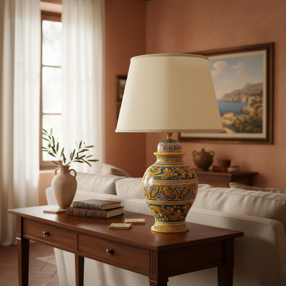 lume tavolo decorato maiolica siciliana 