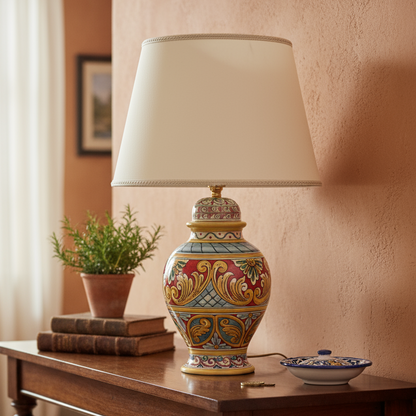 lume decorata in ceramica siciliana 