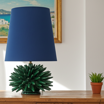lampada in maiolica di caltagirone a forma di riccio