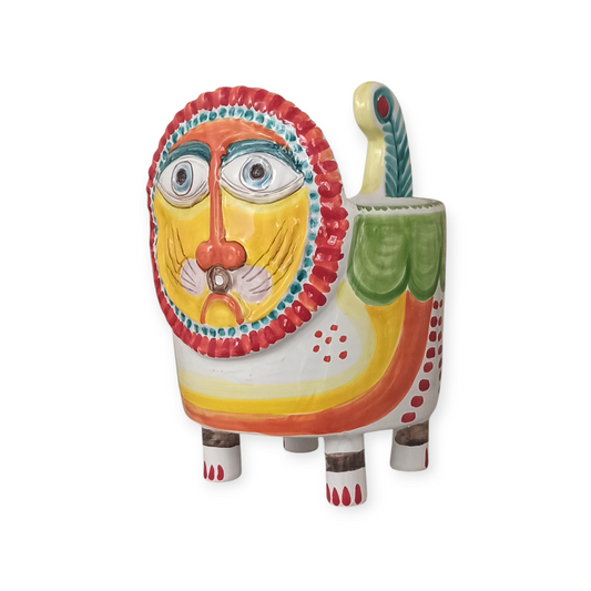 porta vaso leone ceramiche di sicilia