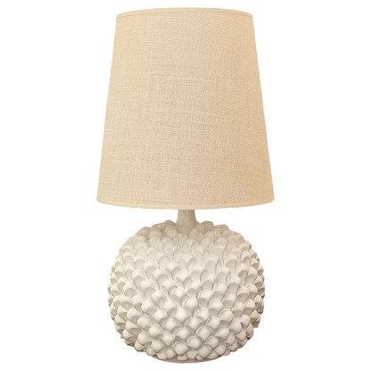 Lampada bianca in ceramica siciliana di Caltagirone moderna