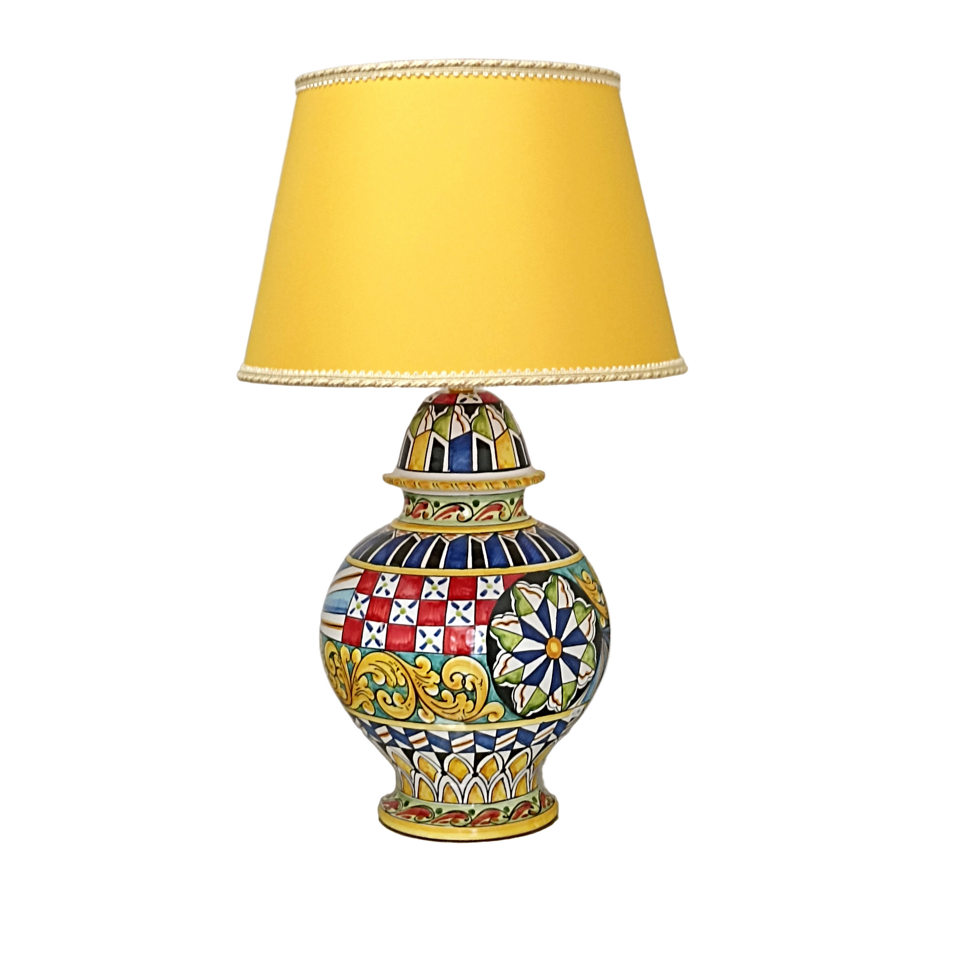 Lampada carretto Siciliano in maiolica