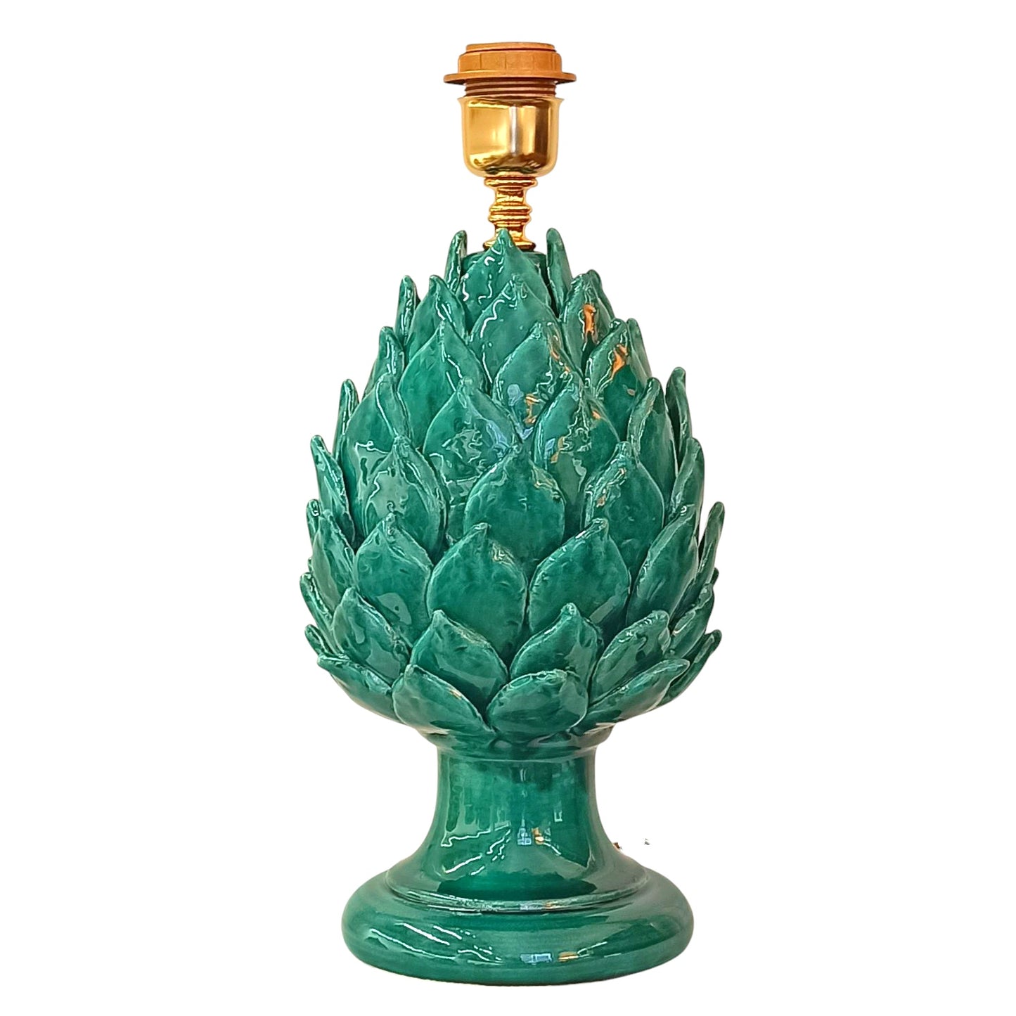 lume carciofo in ceramica siciliana fatto a mano 