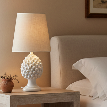 lampada pigna bianca di caltagirone