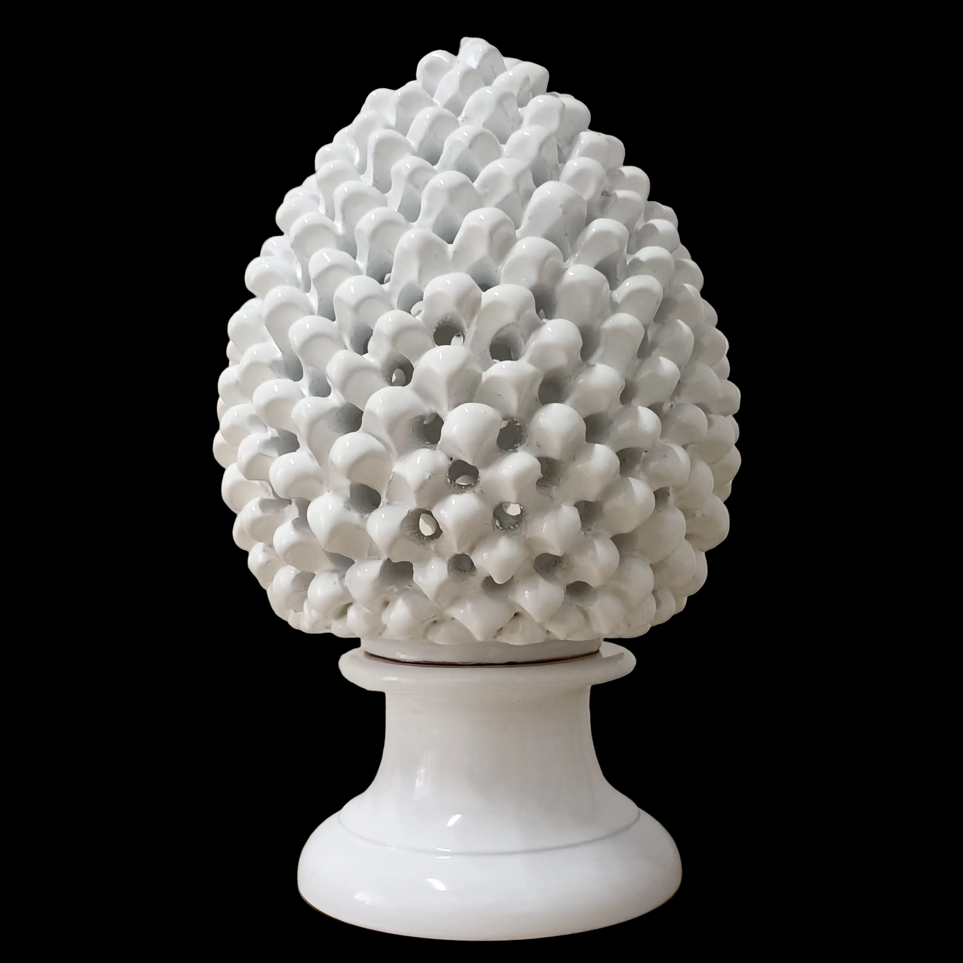 lampada di ceramica a forma di pigna