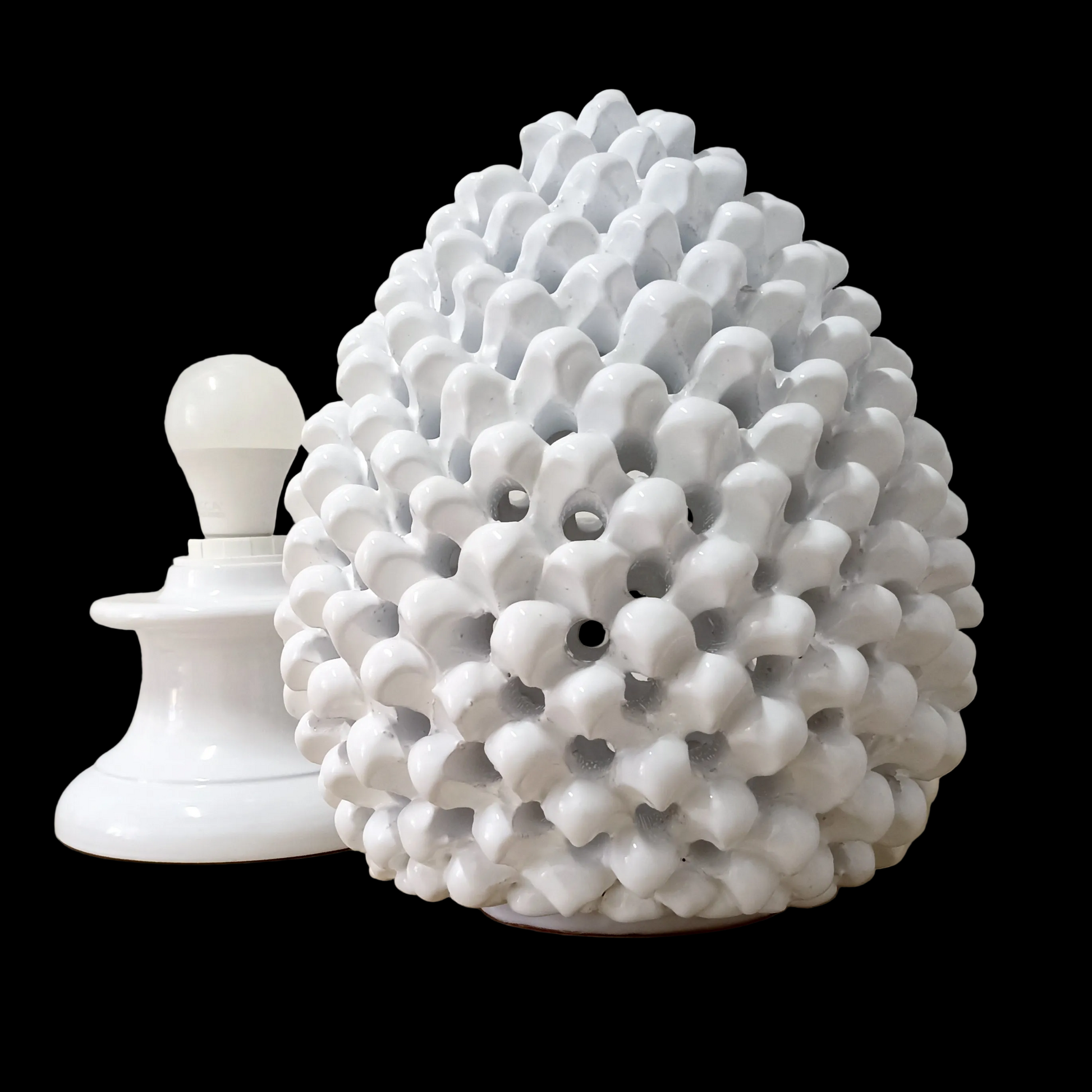 lume d'arredo in ceramica bianca