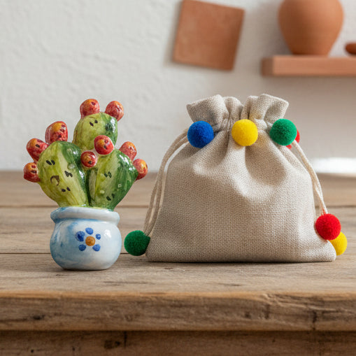 Piantina Fico d'India in ceramica - Bomboniere Siciliane