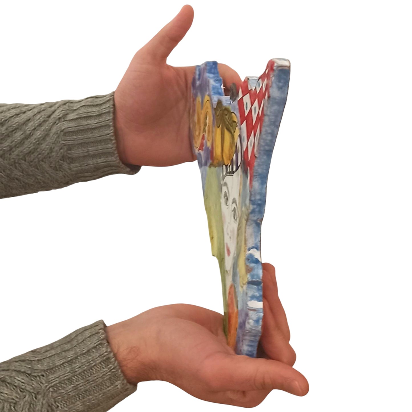 tagliere a forma di sicilia fatto a mano