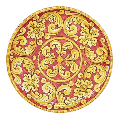 vassoio in maiolica siciliana dipinto a mano a Caltagirone