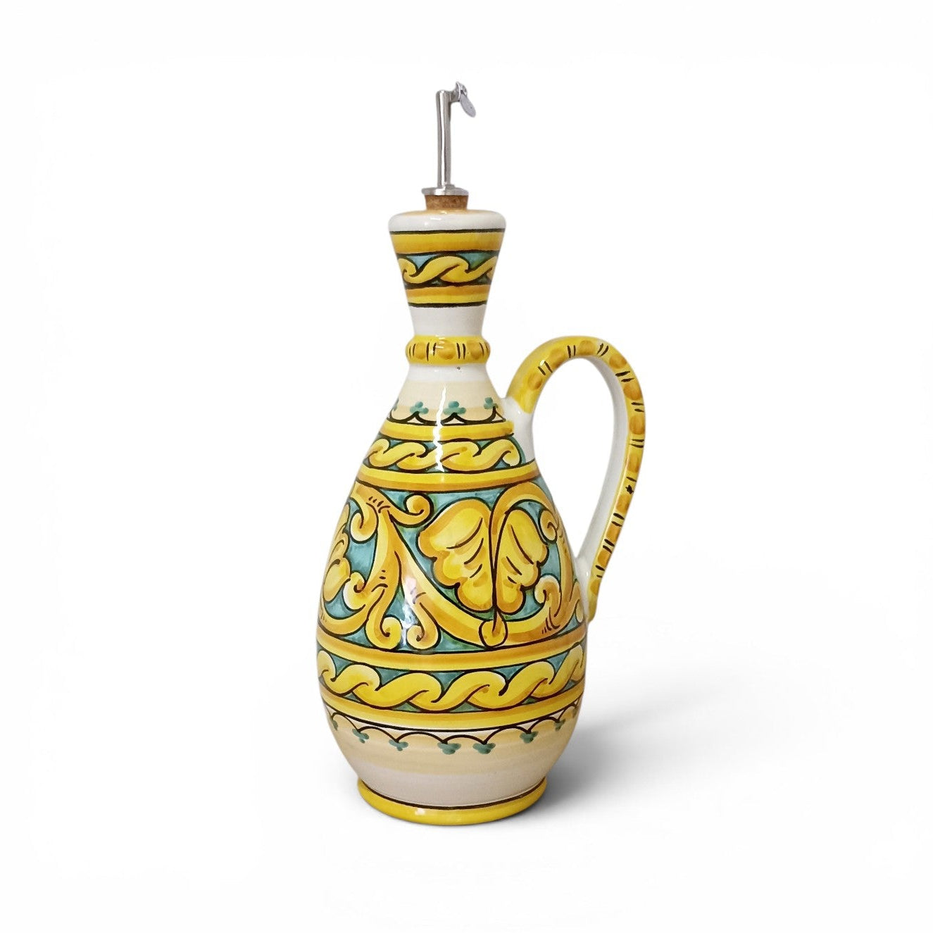 majolica oil bottle