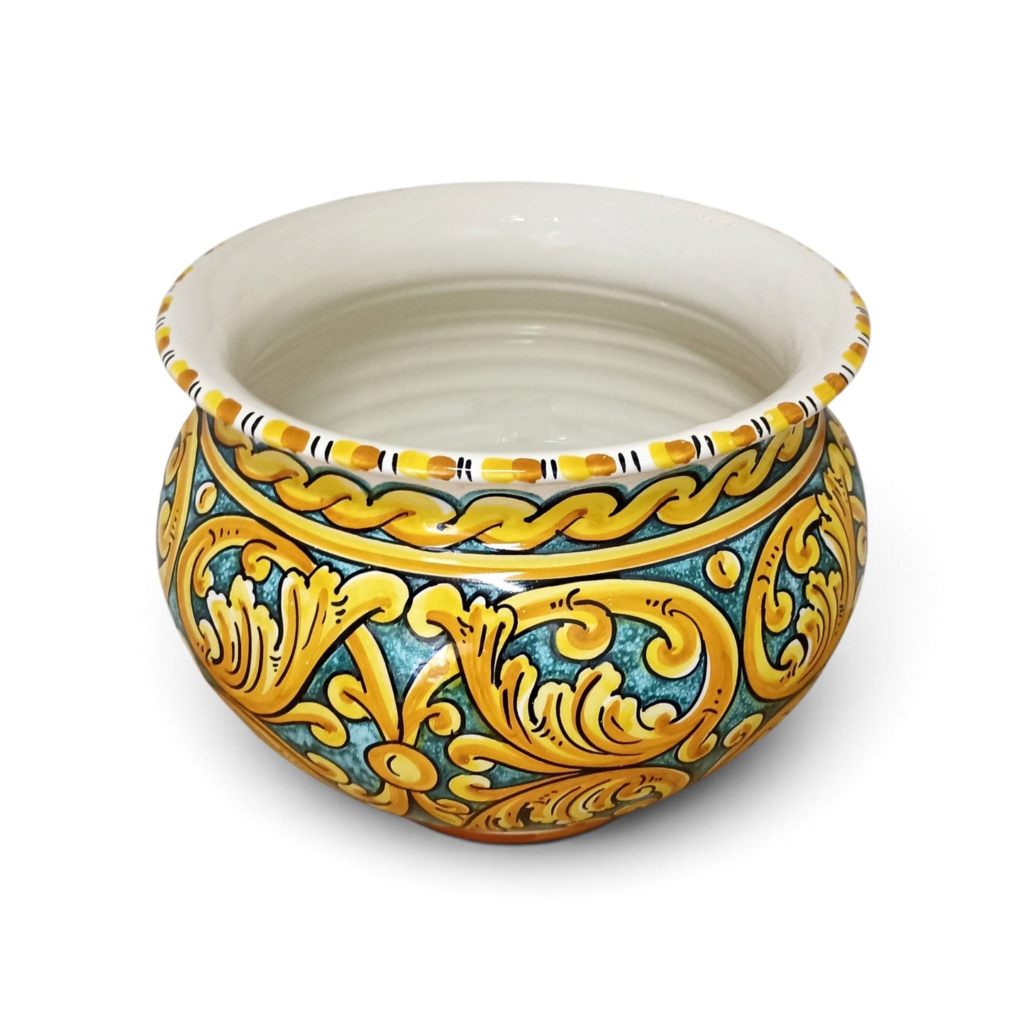majolica plant holder from caltagirone