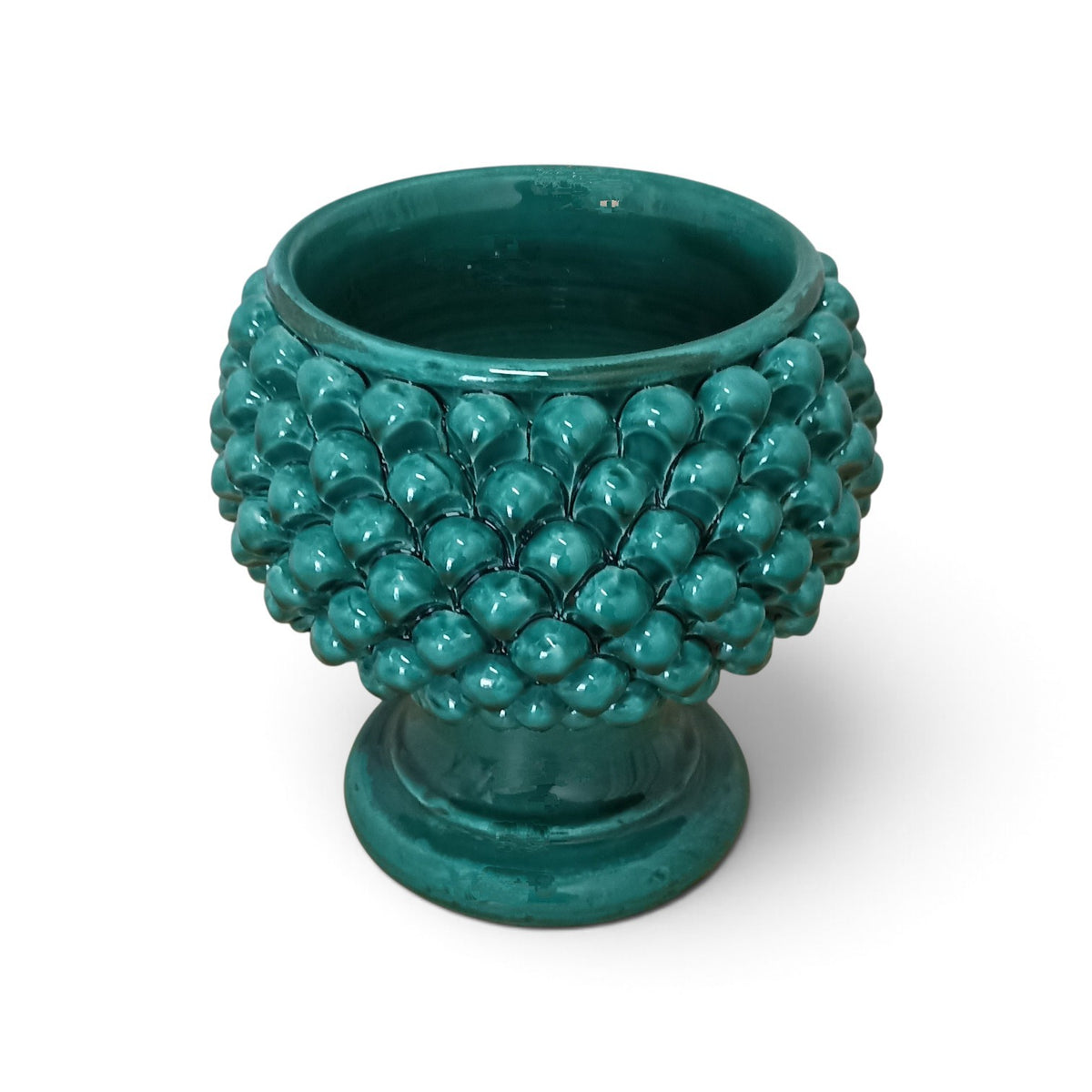pigna aperta verde in ceramica