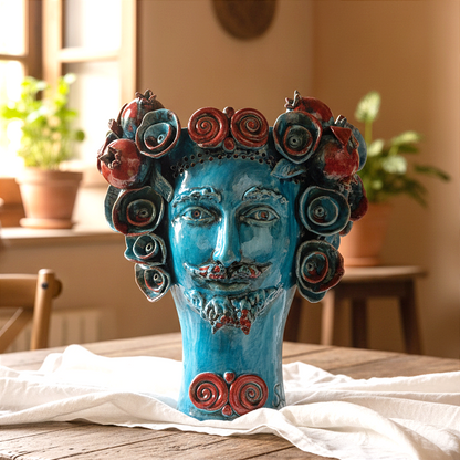 modern ceramic head made in sicily