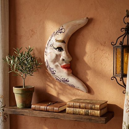 decorated sicilian majolica moon