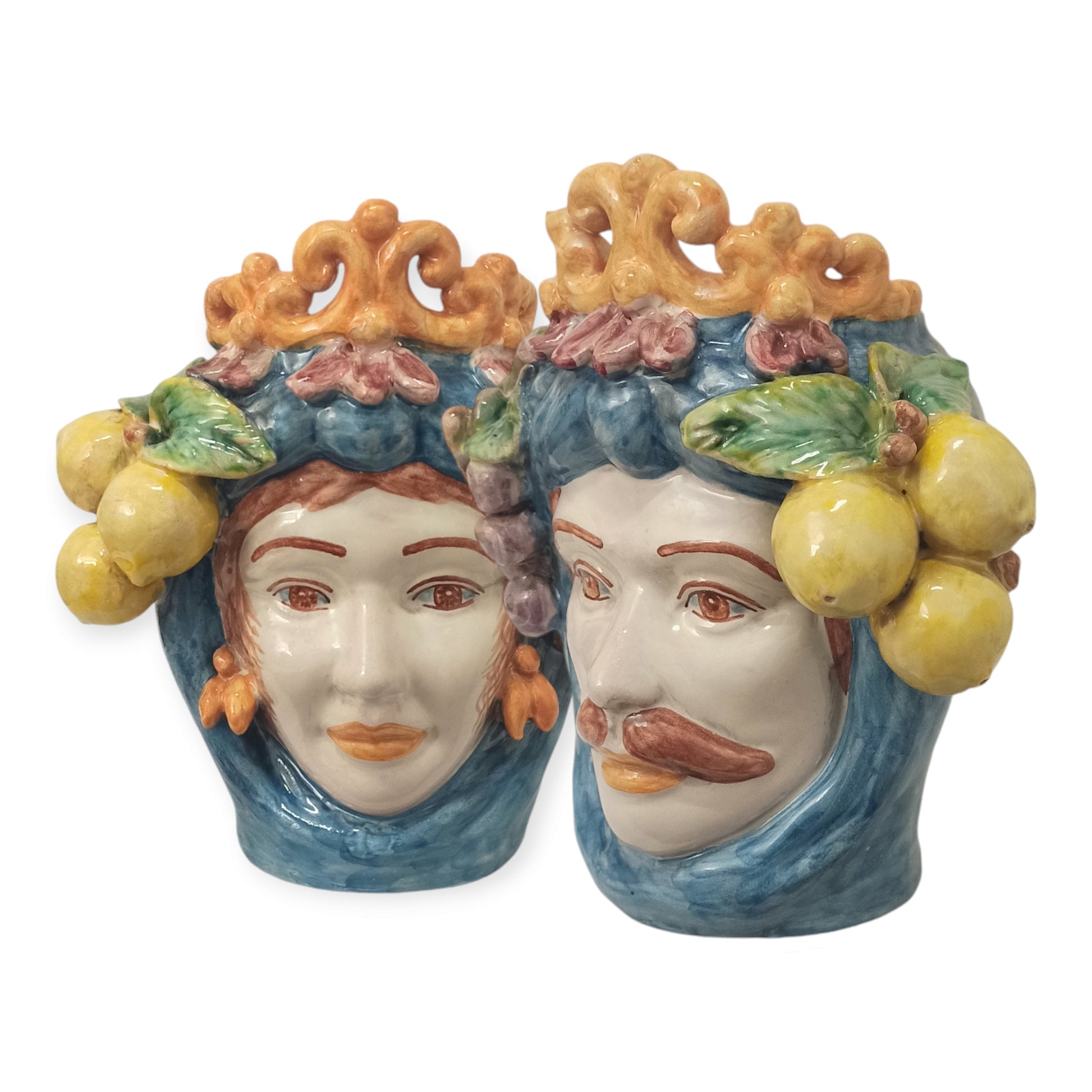 Coppia teste di Moro ceramica Caltagirone