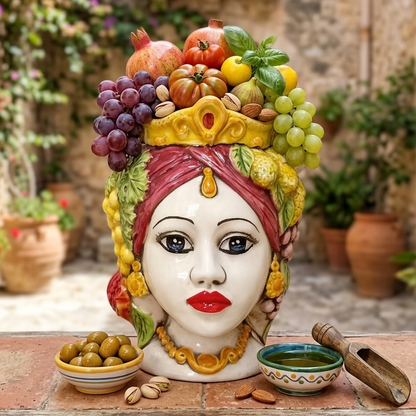 traditional vase head in sicilian ceramic