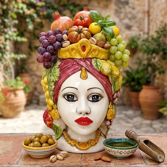 traditional vase head in sicilian ceramic