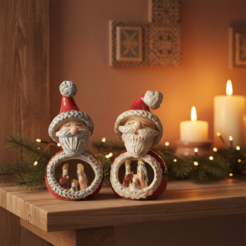 presepe  in maiolica decorato a mano