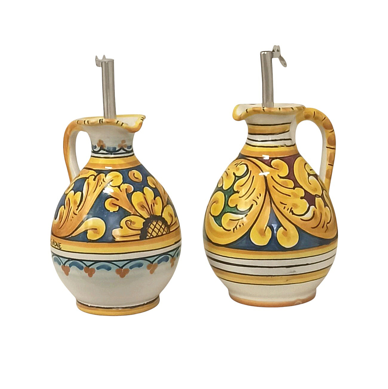 set in terracotta per olio e aceto in ceramica di Caltagirone