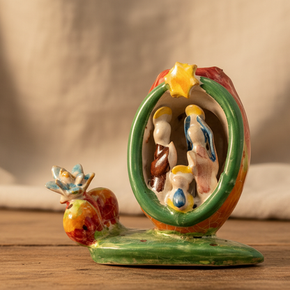 handmade nativity scene in sicilian majolica