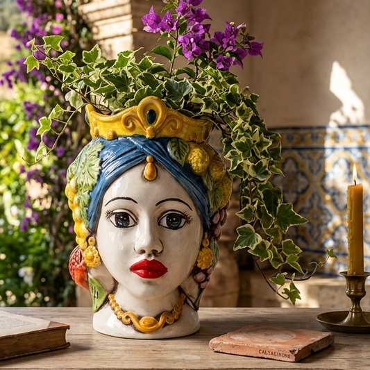 testa porta piante caltagirone