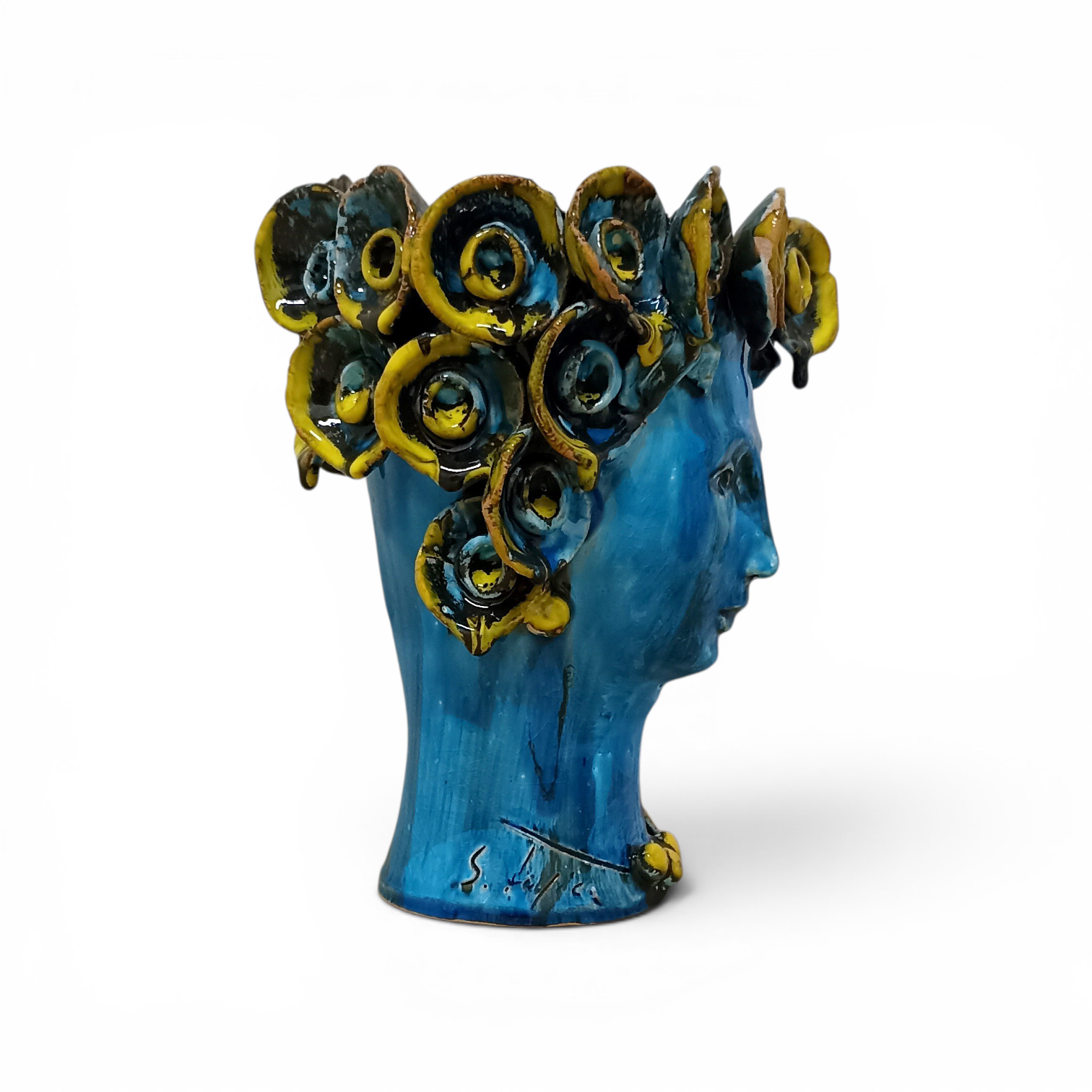 original head sicilian pottery