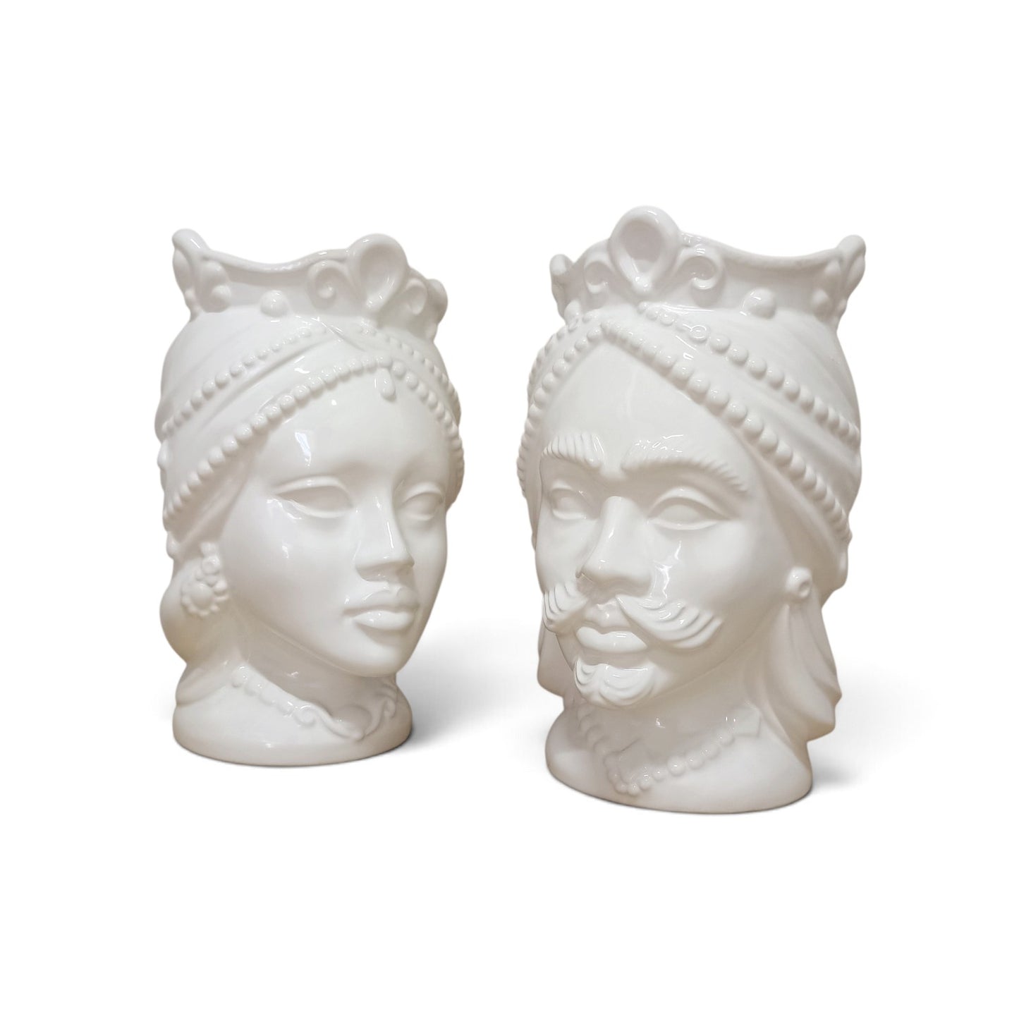 pair of sicilian ceramic moors head