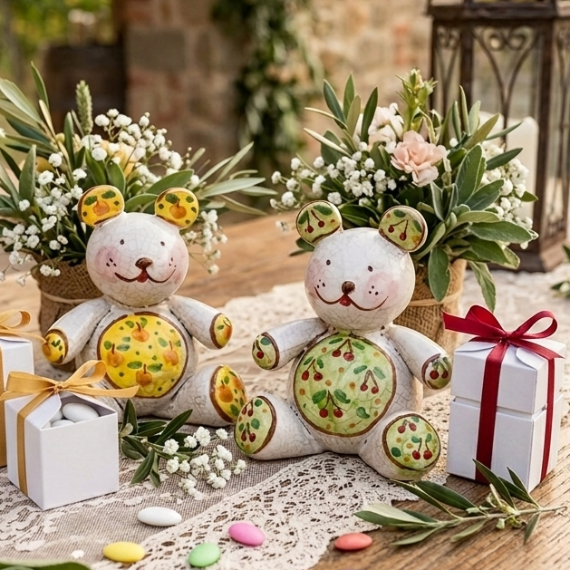 orsetto in maiolica per bomboniera