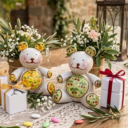 orsetto in maiolica per bomboniera