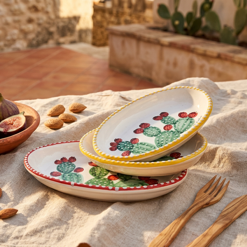 dinner plate in sicilian ceramic