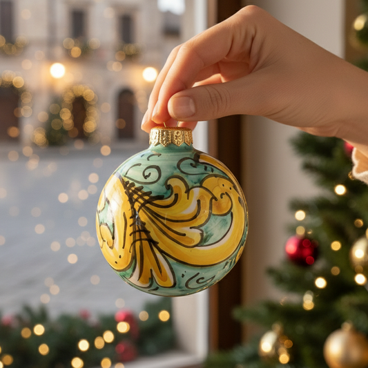 Christmas Ball 9cm  in Sicilian Ceramic from Caltagirone