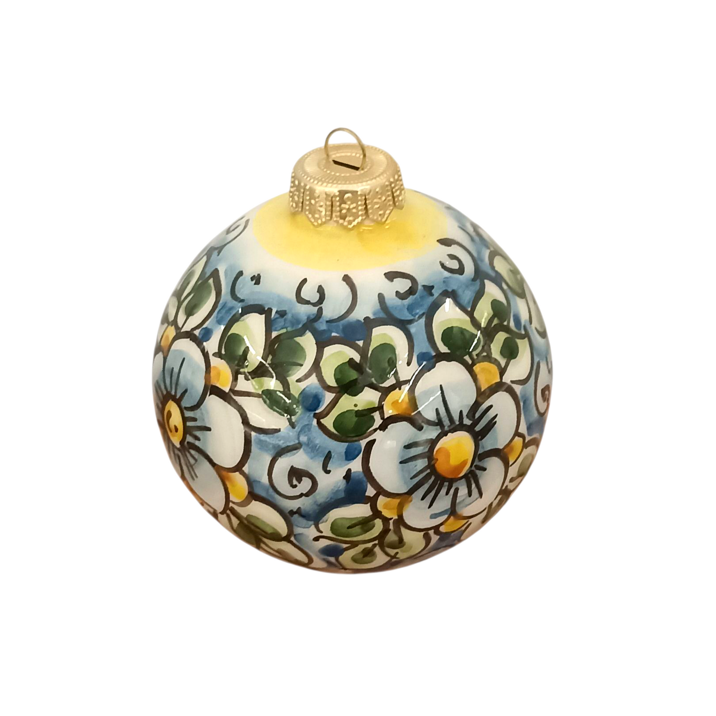 pallina in ceramica di Caltagirone per albero natalizio