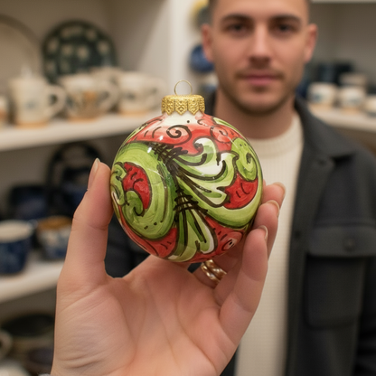 pallina ceramica Caltagirone decorata a mano