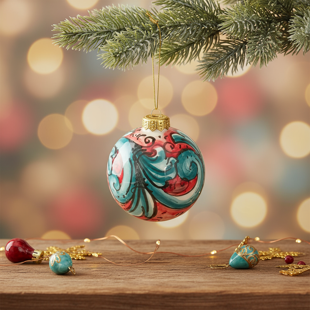 pallina natalizia in ceramica