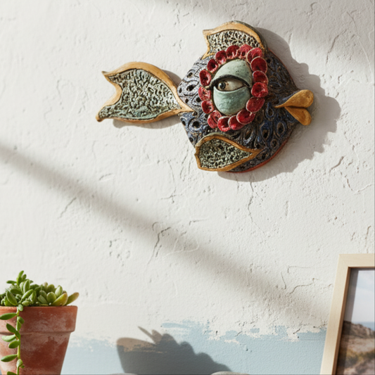 pesce da appendere in maiolica siciliana