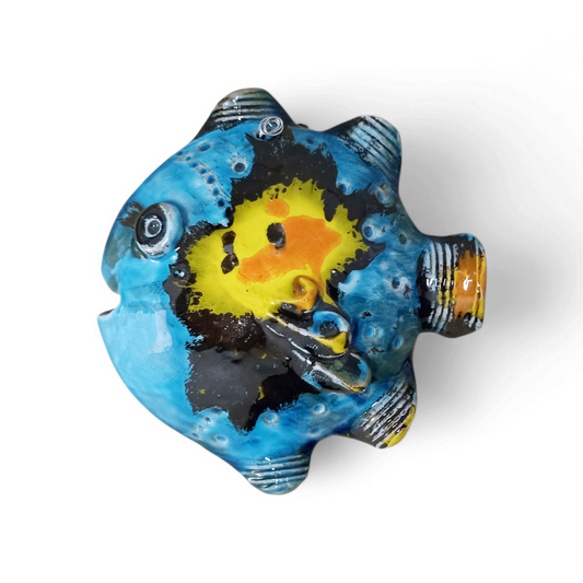 pesce da parete in ceramica